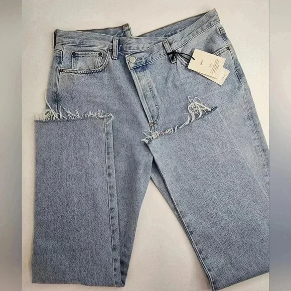 Agolde Criss Cross Straight Jean in Dimension size 32 NWT light wash